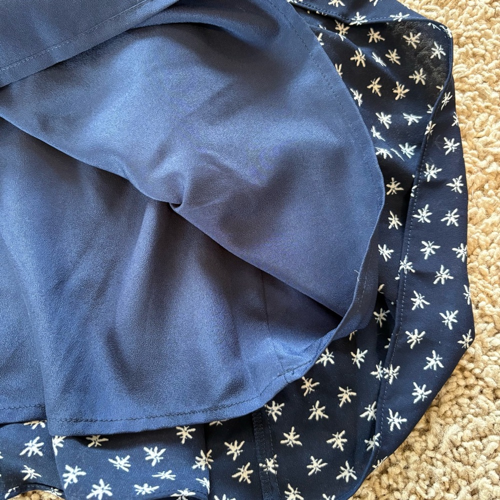 J Crew Mercantile Blue Dragonfly Print Navy White Midi Dress Size Large - Picture 7 of 14